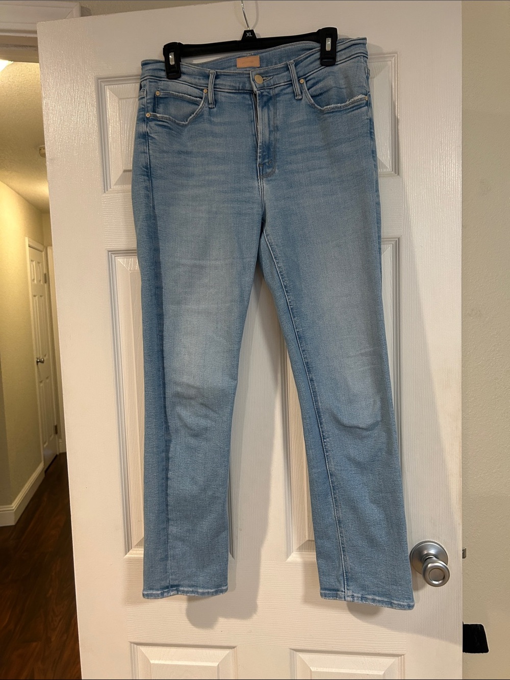 MOTHER Light Blue Straight Leg Jeans - Picture 3 of 4
